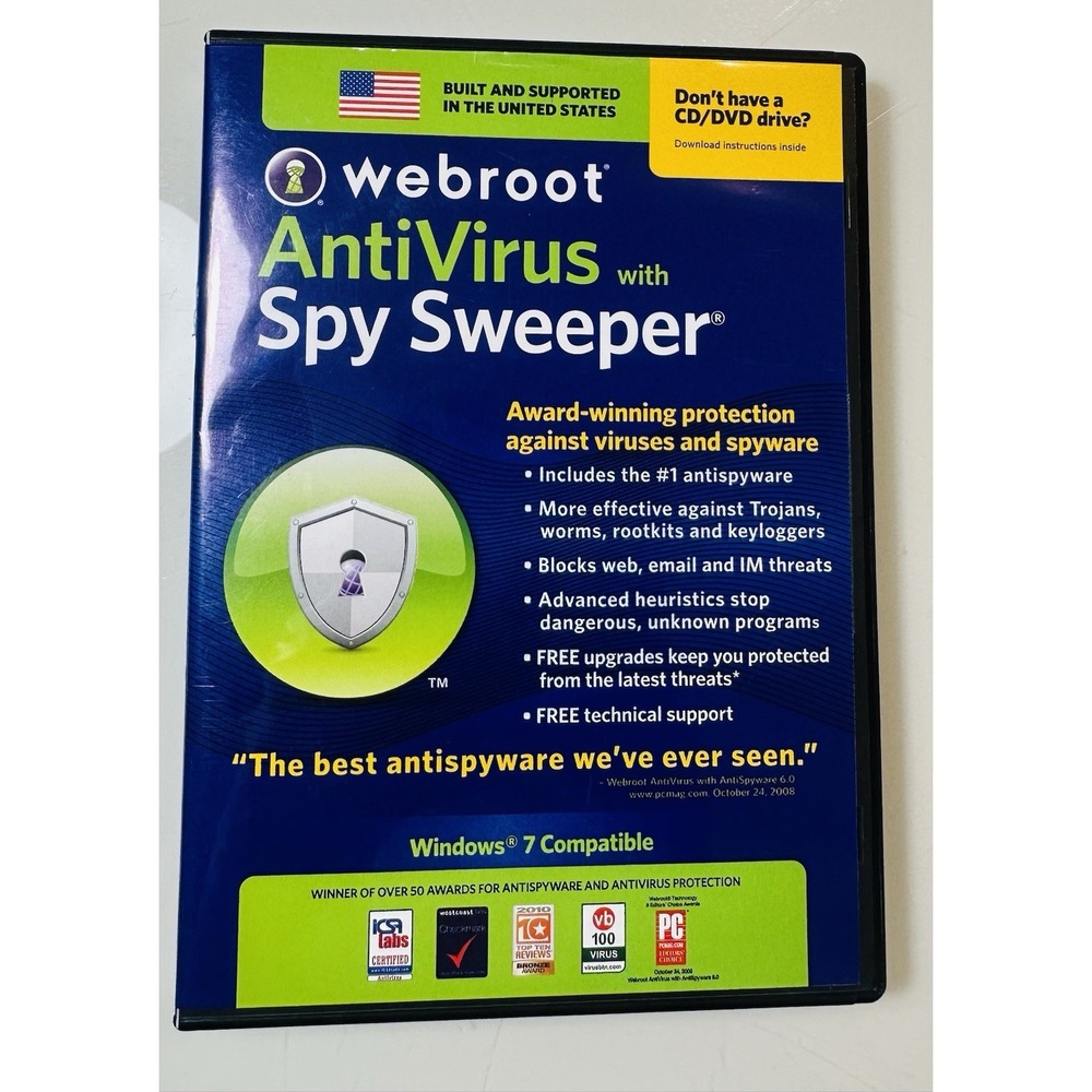 Webroot AntiVirus with Spy Sweeper Vintage Software ElectronicsRecycledCom